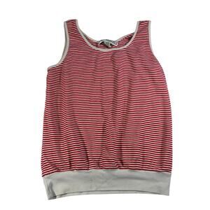 VTG Joan Harper womens red white stripe tank top. Size L. 90s, nautical